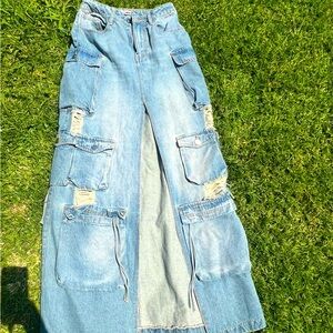 Long Denim skirt w/Split